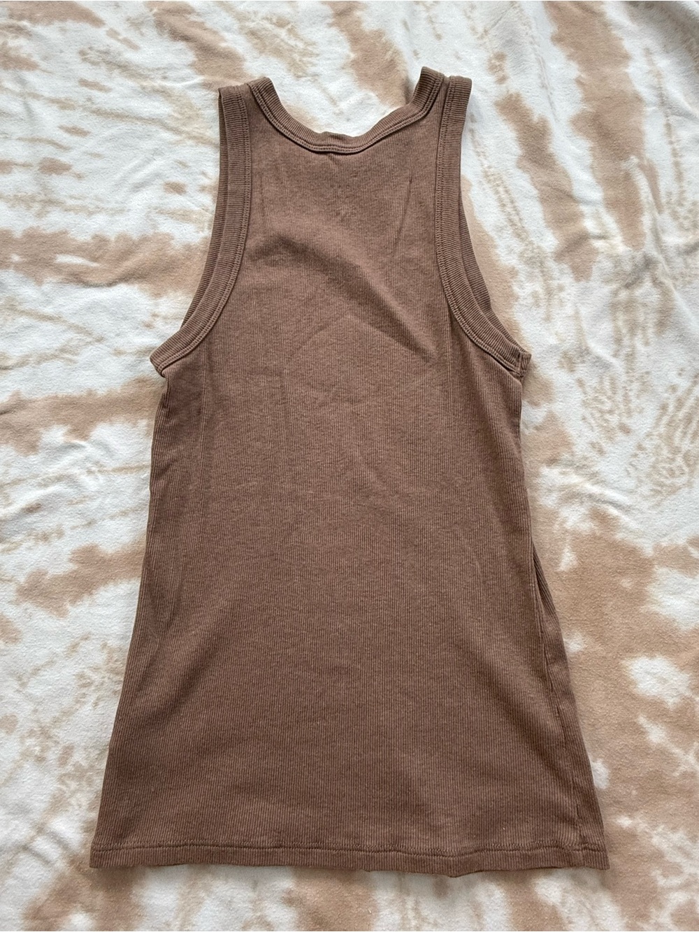 Brown Ribbed Tank Top - Picture 6 of 6
